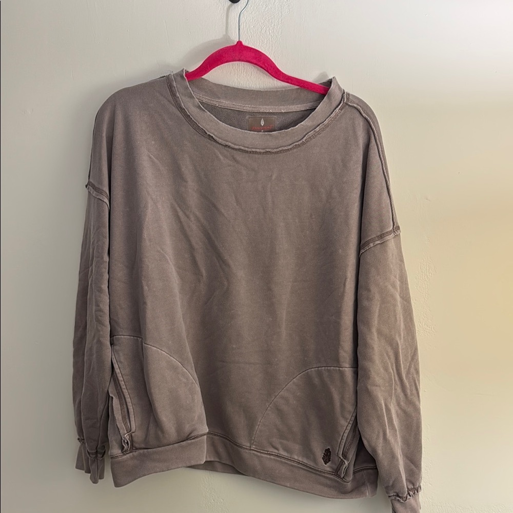 Gray purple  Casual Sweatshirt